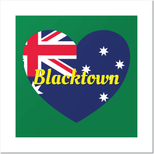 Blacktown NSW Australia Australian Flag Heart Posters and Art